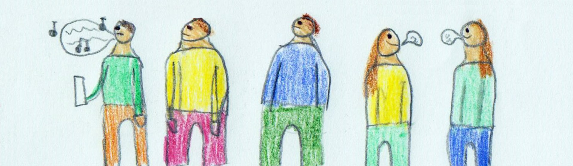 Kinderzeichnung fröhliche Menschen
